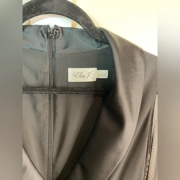 Eliza J Sheer Sleeve Black Jumpsuit (8) - Picture 7 of 13